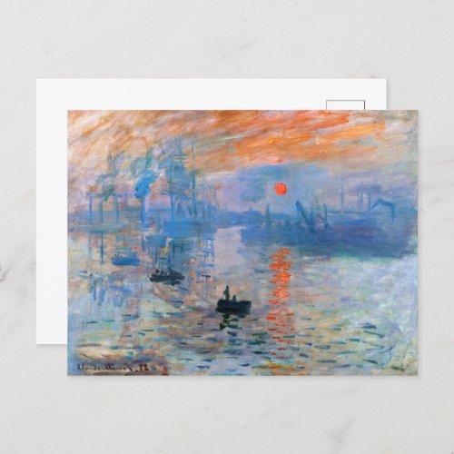 Claude Monets Impression Sunrise Postcard