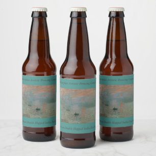 Claude Monet's Impression Sunrise (soleil levant) Beer Bottle Label