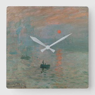 Claude Monet's Impression Sunrise (soleil levant) Square Wall Clock
