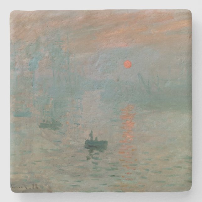 Claude Monet's Impression Sunrise (soleil levant) Stone Coaster (Front)
