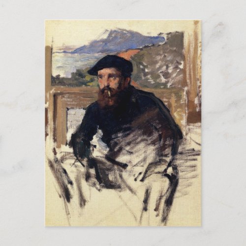 Claude Monets Self Portrait in his studio Postcard