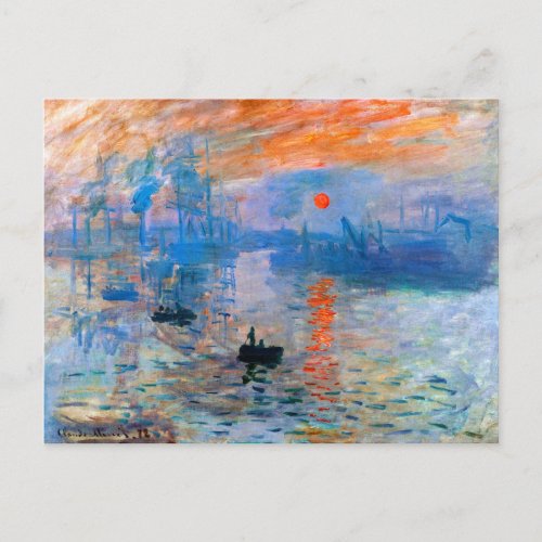 Claude Monets Sunrise Postcard