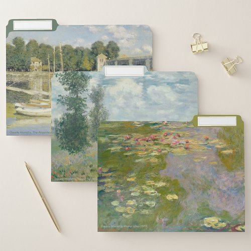 Claude Monets _ Three Painting Cover Pictures  File Folder