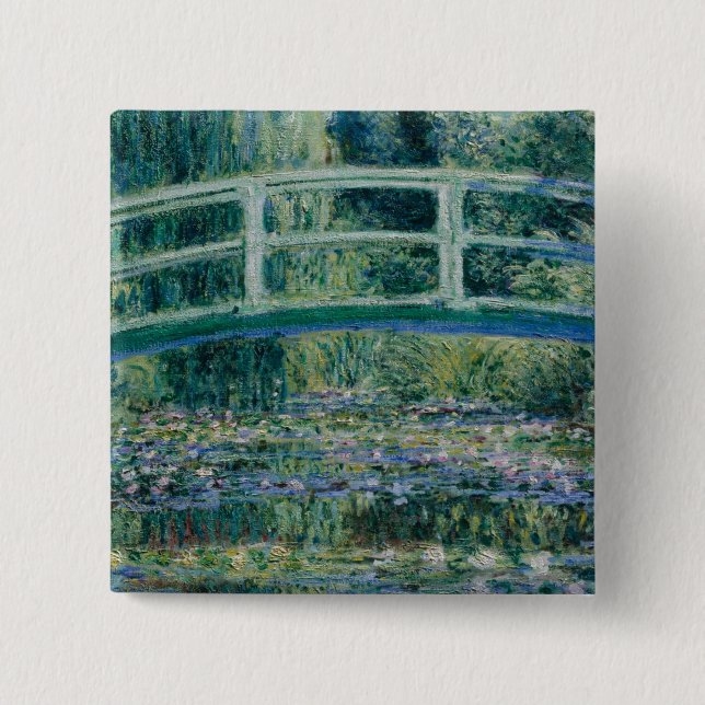 Claude Monet's Water Lilies and Japanese Bridge Button (Front)