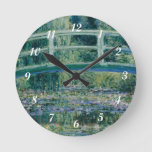 Claude Monet's Water Lilies and Japanese Bridge Round Clock