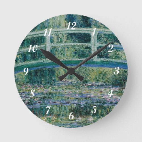 Claude Monets Water Lilies and Japanese Bridge Round Clock