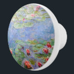 Claude Monet's Water Lilies Ceramic Knob<br><div class="desc">Water Lilies by French Impressionist Claude Monet. Monet did a series of 250 paintings featuring water lilies. The paintings depict his flower garden at his home in Giverny,  and they were the main focus of his artistic production during the last thirty years of his life.</div>
