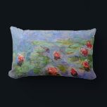 Claude Monet's Water Lilies Lumbar Pillow<br><div class="desc">Water Lilies by French Impressionist Claude Monet. Monet did a series of 250 paintings featuring water lilies. The paintings depict his flower garden at his home in Giverny,  and they were the main focus of his artistic production during the last thirty years of his life.</div>