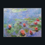 Claude Monet's Water Lilies Postcard<br><div class="desc">Water Lilies by French Impressionist Claude Monet. Monet did a series of 250 paintings featuring water lilies. The paintings depict his flower garden at his home in Giverny,  and they were the main focus of his artistic production during the last thirty years of his life.</div>