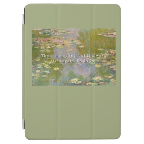 Claude Monets Water Lilies with Quotes   iPad Air Cover