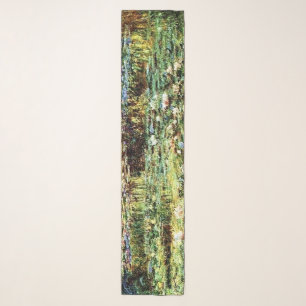 Claude Monet's Waterlilies Green Chiffon Scarf