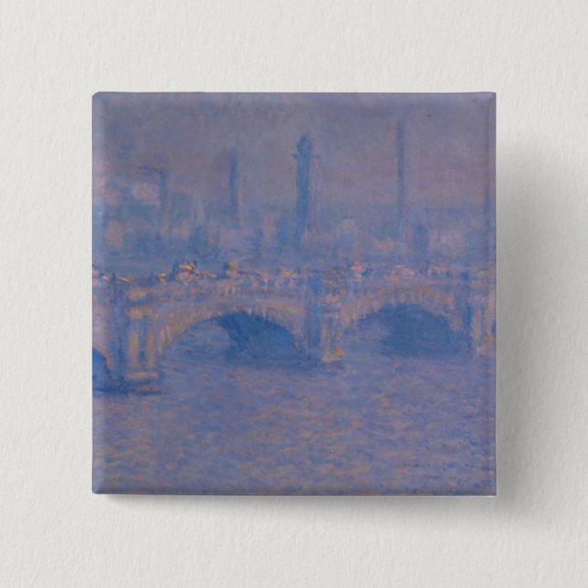 Claude Monet's Waterloo Bridge Button (Front)