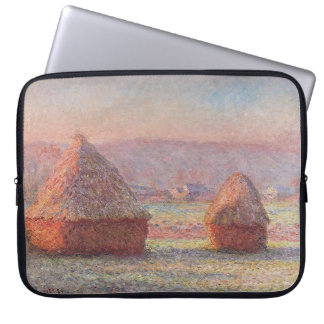 Claude Monet's White Frost Sunrise (Haystacks)) Laptop Sleeve