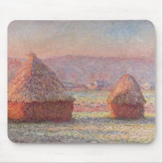 Claude Monet's White Frost Sunrise (Haystacks)) Mouse Pad