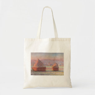 Claude Monet's White Frost Sunrise (Haystacks)) Tote Bag