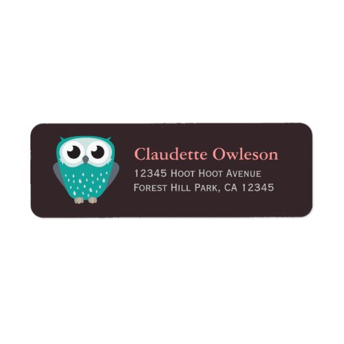 Claude the Little Owl  Return Address Labels