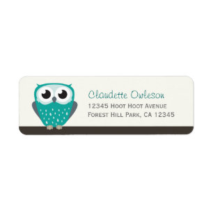 Claude the Little Owl   Return Address Labels