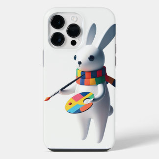 Claude the White Rabbit Lovely Painter iPhone 14 Pro Max Case
