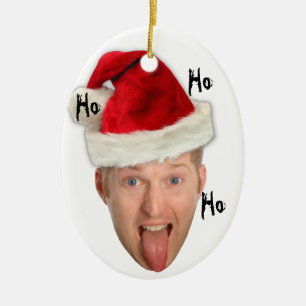 Claude's first Xmas ornament!  Ho Ho Ho Ceramic Ornament