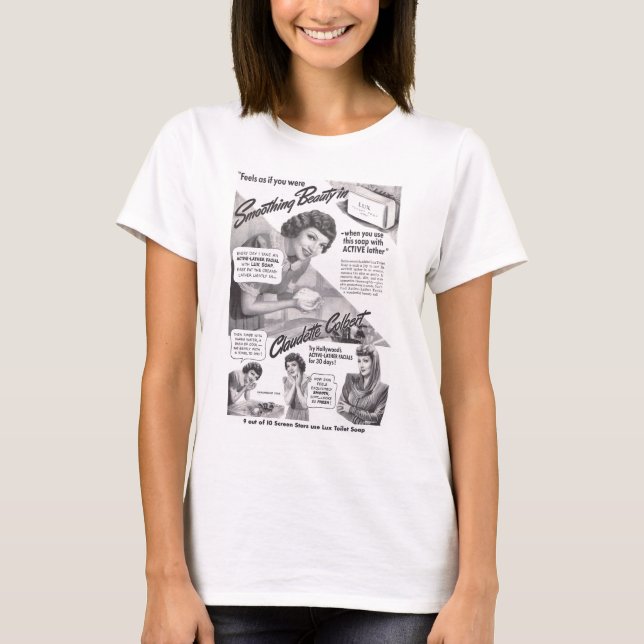 Claudette Colbert T-Shirt Lux Soap AD 1942 (Front)