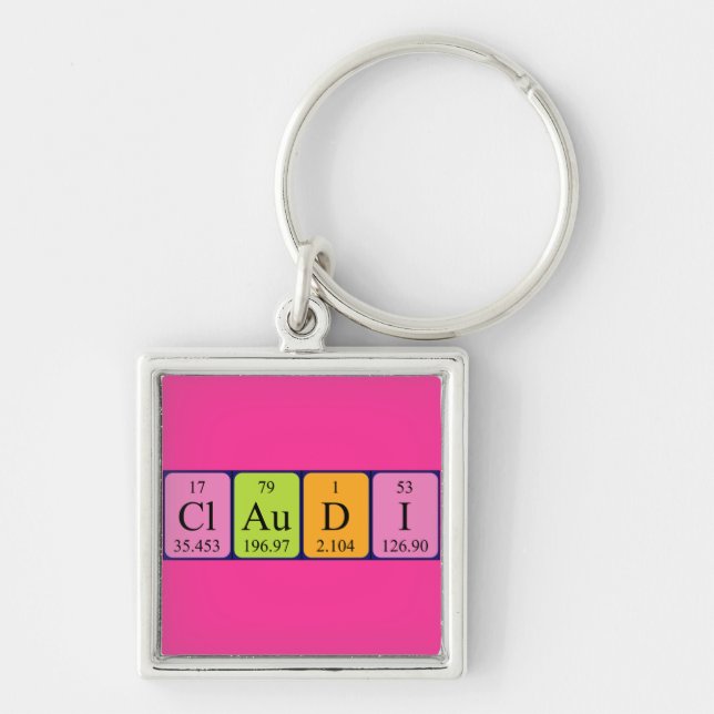 Claudi periodic table name keyring (Front)