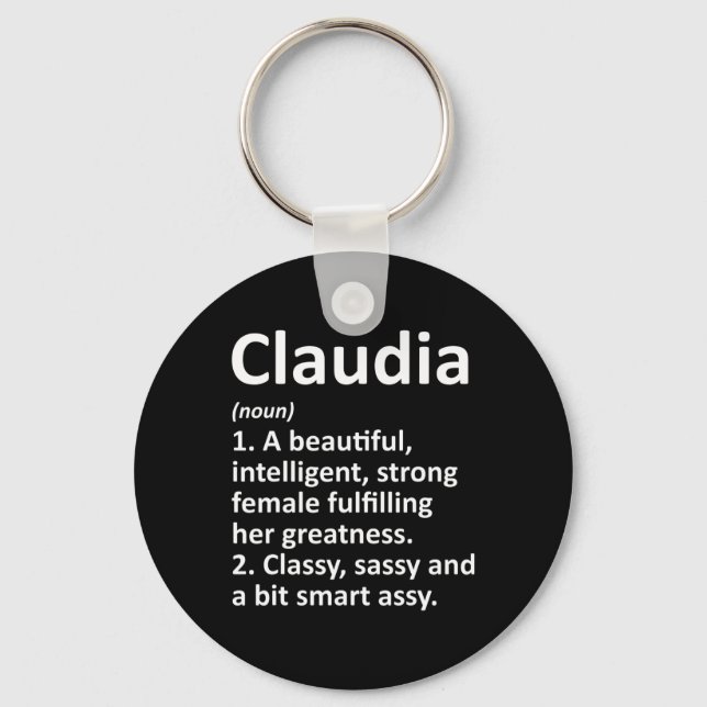 Claudia Definition Personalized Name Funny Christm Keychain (Front)