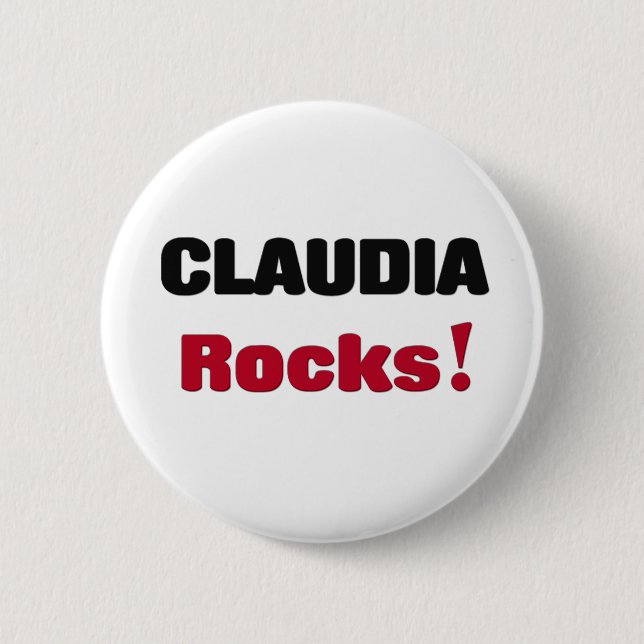 Claudia Rocks Pinback Button (Front)
