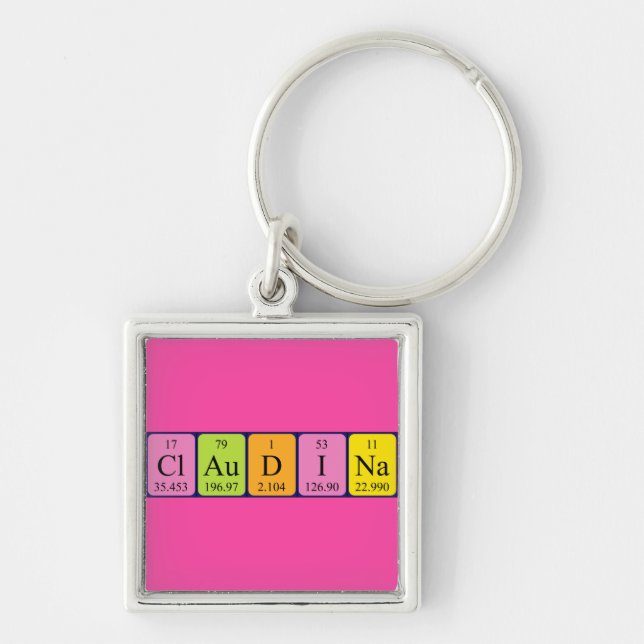Claudina periodic table name keyring (Front)
