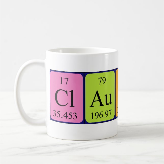 Claudina periodic table name mug (Left)