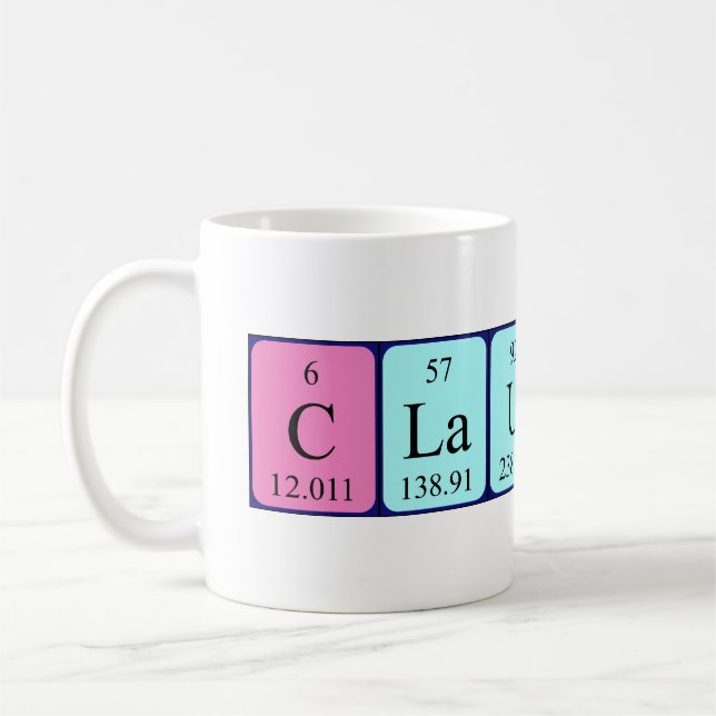 Claudine periodic table name mug (Left)