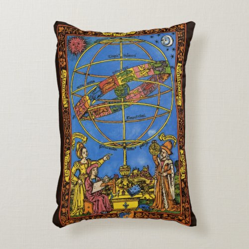 Claudius Ptolemy Astronomer Vintage Celestial  Accent Pillow