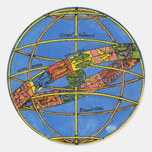 Claudius Ptolemy Astronomer Vintage Celestial  Classic Round Sticker