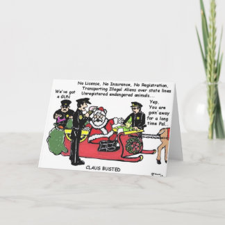 Claus Busted - Holiday Humor Greeting Card