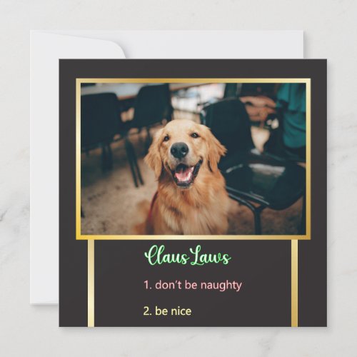 Claus Laws Modern Christmas Fab Fun Photo Holiday Card