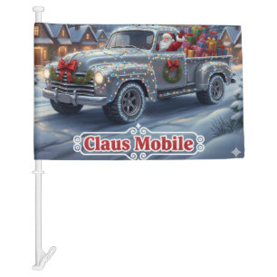 Claus Mobile -Santa's backup Transportation Car Fl Flag