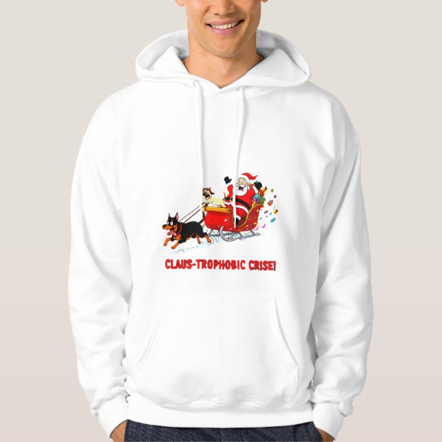 Claus-trophic Crise: Santa’s Wild Gift Run Hoodie (Front)