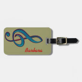 clave music note name luggage tag (Front Horizontal)