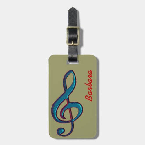 clave music note name luggage tag