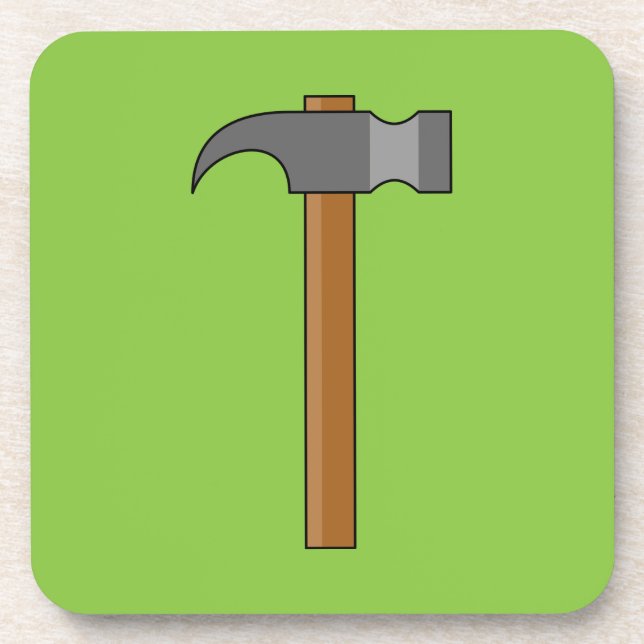Claw Hammer Cartoon Beverage Coaster (Front)