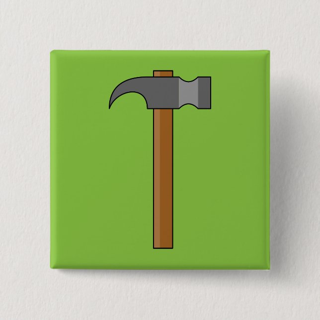 Claw Hammer Cartoon Button (Front)