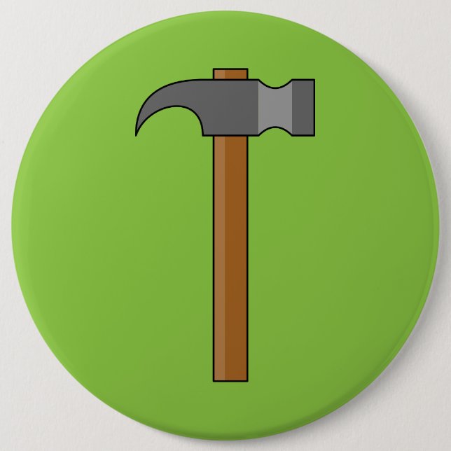 Claw Hammer Cartoon Button (Front)