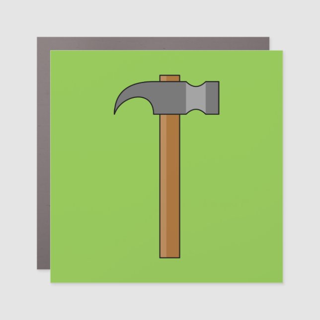 Claw Hammer Cartoon Car Magnet (Front)