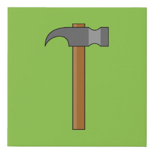 Claw Hammer Cartoon Faux Canvas Print