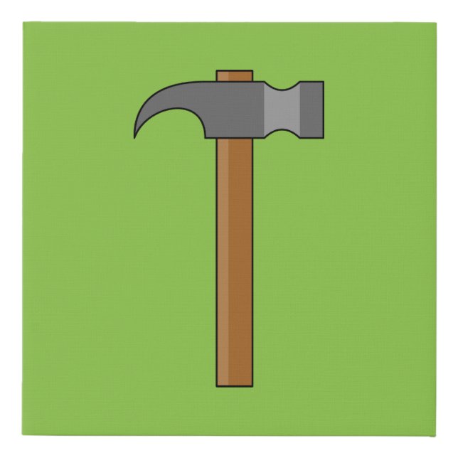 Claw Hammer Cartoon Faux Canvas Print (Front)