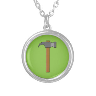 Claw Hammer Cartoon Silver Plated Necklace