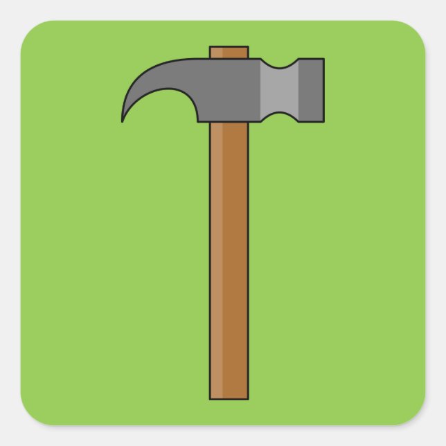 Claw Hammer Cartoon Square Sticker (Front)