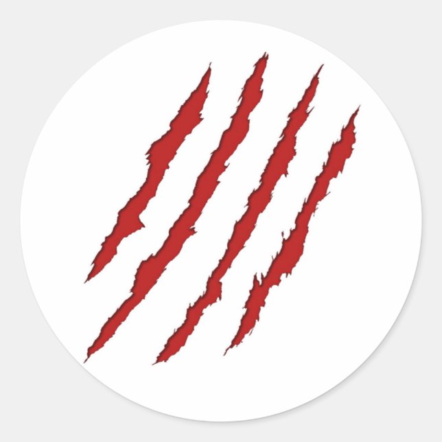Claw Marks Classic Round Sticker (Front)