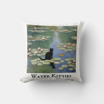 Claw Monet Water Lilies Cat Pond Christmas Throw Pillow by YellowSnail at Zazzle