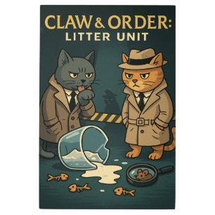 Claw & Order: Litter Unit Metal Print
