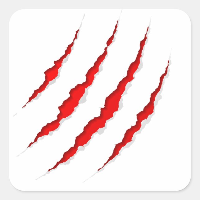 Claw Scratch - Mysterious Animal  Square Sticker (Front)